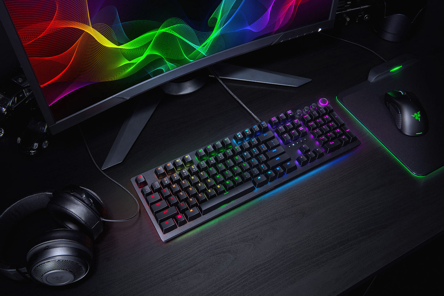 Razer Huntsman Elite, Gaming, Nordic, Opto-Mechanical, RGB LED light Yes, Wired, Black