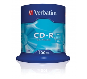 Kompaktinis diskas Verbatim CD-R 52x 700MB Extra protection 100 vnt.
