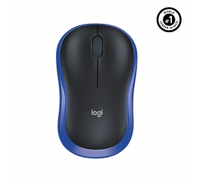 Pelė belaidė Logitech M185 USB (910-002239),  juoda/mėlyna