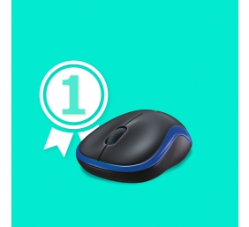 Pelė belaidė Logitech M185 USB (910-002239),  juoda/mėlyna