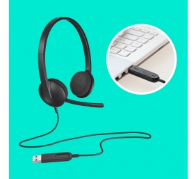 Ausinės Logitech H340 USB (981-000475), juodos