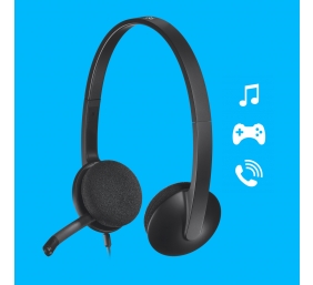 Ausinės Logitech H340 USB (981-000475), juodos