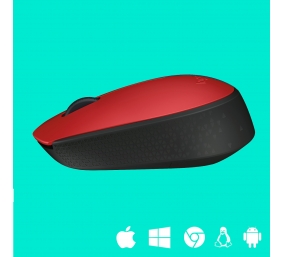 Logitech M171 Wireless (910-004641), bevielė pelė, raudona