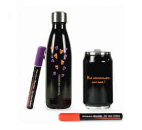 Yoko Design 2 dry wipe markers Dry markers for painting on isothermal surfaces, Orange and lila